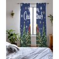 thumbnail image 3 of Navy Blue Christmas Sheer Curtains 84 Inch Length 2 Panels Set for Living Room/Bedroom, Green Xmas Tree Snowflake Winter Kitchen Curtains Grommet Semi-Sheer Curtains Window Treatments 42"x84"x2, 3 of 7