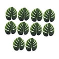 thumbnail image 2 of Paquete de 10 hojas de palma artificiales, plantas artificiales, hojas tropicales, realistas L, 2 of 9