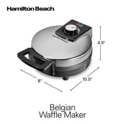 Hamilton Beach Belgian Waffle Maker with Nonstick Plates, Waffle Iron with Compact Storage, Stainless Steel