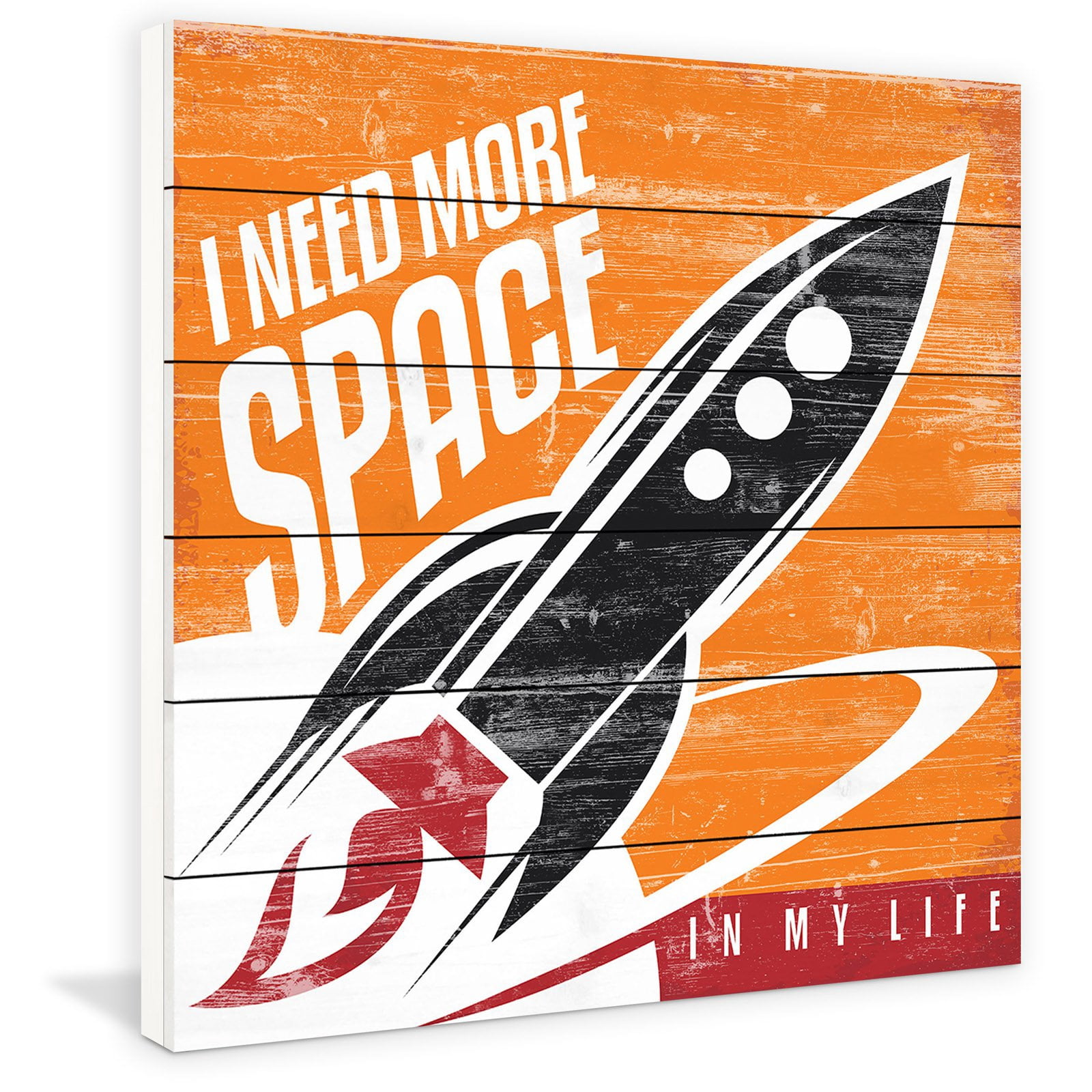Marmont Hill - "I Need More Space" Painting Print on White Wood
