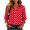 01-Red, variant on JSheng Women's Polka Dot Button Down Shirt Lapel Collar 3/4 Sleeve Ruffle Cuff Casual Top 01-Army Green L