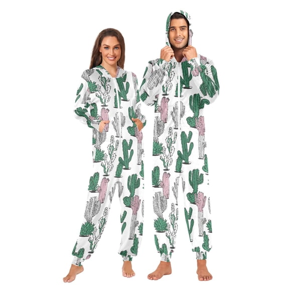 joogoo Cactus Artistic Unisex Adults Onesies Pajamas Jumpsuits L