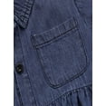 thumbnail image 5 of Cute Baby Girls Kid Toddler Denim Dress Summer Ruffle Sleeve Outfit Short Mini Dress, 5 of 5