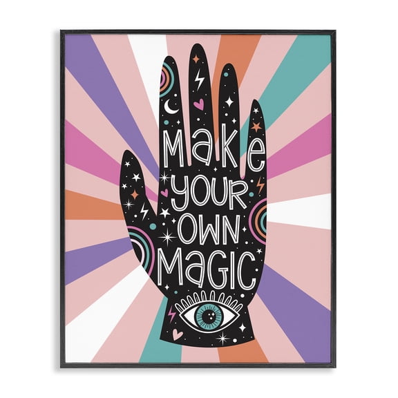 Stupell Industries Bohemian Make Your Own Magic Colorful Stripes Black Framed Giclee Art, 11 x 14, by Ilis Avilés