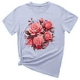 thumbnail image 2 of Pntutb T-Shirt à Manches Courtes Imprimé Col Rond Mode pour Femmes Chemise Décontractée Ample, 2 of 3