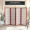 thumbnail image 5 of Red Lantern 4 ft. Short Window Pane Shoji Screen - Rosewood - 4 Panels, 5 of 7