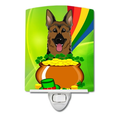 

Caroline s Treasures BB1955CNL German Shepherd St. Patrick s Day Ceramic Night Light 6x4x3 multicolor