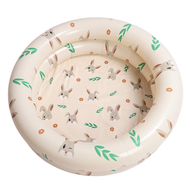 Cute Beige Rabbit-shaped Inflatable Pool - 90# Danish INS Style Thickened PVC Blow-up Pool, Foldable & Portable Indoor Outdoor Play Pool for Toddlers Under 1.2m, Multi-use as Ball Pit or Sandbox,