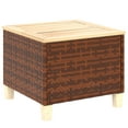 thumbnail image 2 of Outsunny PE Rattan Outdoor Side Table, Patio End Table with Wood Top, Brown, 2 of 9