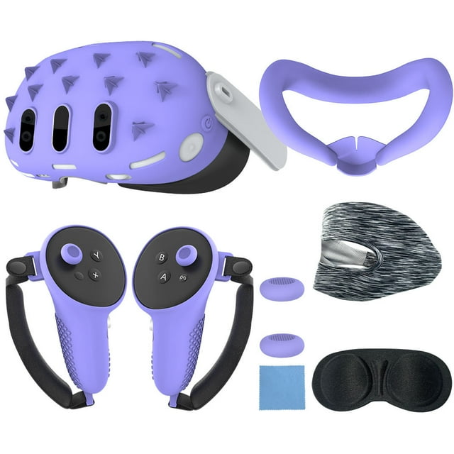 9 in 1 Silicone Case Accessories for Meta Quest 3, Console Case, Eye Mask, Lens Cap, VR Accessory Set