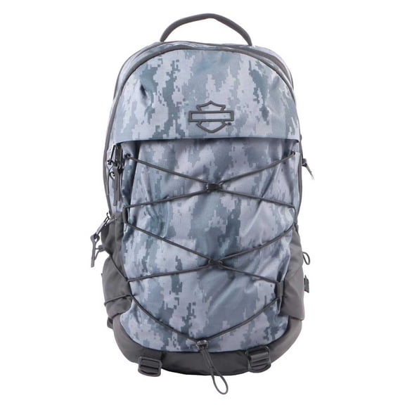 Harley-Davidson Racing Lightweight Water-Resistant Backpack - Charcoal Camo, Harley Davidson