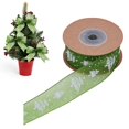 thumbnail image 2 of Christmas Ribbon,10 Yards Christmas Tree Pattern Ribbon Christmas Ribbon,Thin Christmas Ribbon,Xmas Wrapping Ribbons for Gift Wrapping,Christmas Tree Decor,Wreath Bows Craft,Xmas Decor,Z-Green-2.5cm, 2 of 4