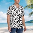 thumbnail image 3 of Fotbe Cute Panda Face Camisa Hawaiana para Hombre Unisex – Camisa Casual de Verano con Botones de Manga Corta de Algodón y Lino,XX-Large, 3 of 7