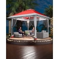thumbnail image 4 of BouPower 13x13 Pop Up Canopy Gazebo,Canopy Tent,Outdoor Gazebo for Backyard & Patio Furniture,Pop Up Tent with Mosquito Netting & Double Roof for Backyard,Garden,Parties,Lawns,Outdoor and BBQs, 4 of 9
