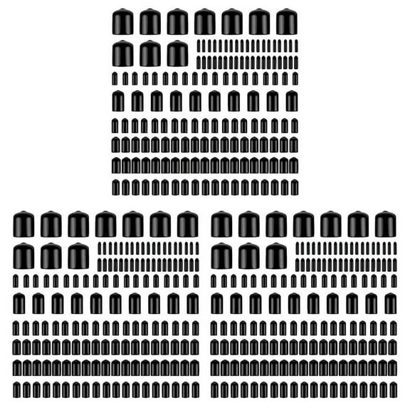 480Pcs Assorted Size Rubber End Caps, Flexible Screw Thread Protector Caps Round Vinyl Bolt Screw Cover Caps in 9 Size