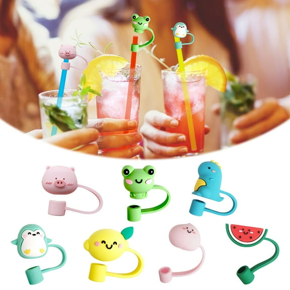 Harpi Straw Cover Cap for Stanley Cup, Silicone Straw Toppers, 1PC Silicone Straw Tips Drinking Cap Proof Plugs Cover Creative Cup Accessories 6-8mm Straw Sealing Tools
