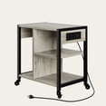 thumbnail image 3 of Zzistar Removable Desktop Printer Stand with Charging Station, 3 Tier Under Desk Rolling Printer Table Printer Cart with Storage Shelf and Wheels, 3 of 9