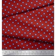 thumbnail image 3 of Soimoi Red Heavy Satin Fabric Blue Star Printed Craft Fabric by the Yard 54 Inch Wide, 3 of 3