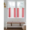 thumbnail image 7 of Half Window Curtains 24 Inches Long, Red Striped Window Treatment Curtain Drapes, Modern White Striped Abstract Art Aesthetics Short Curtains Tiers for Kitchen Over Sink, 27.5"x24", 2 Panels, 7 of 7