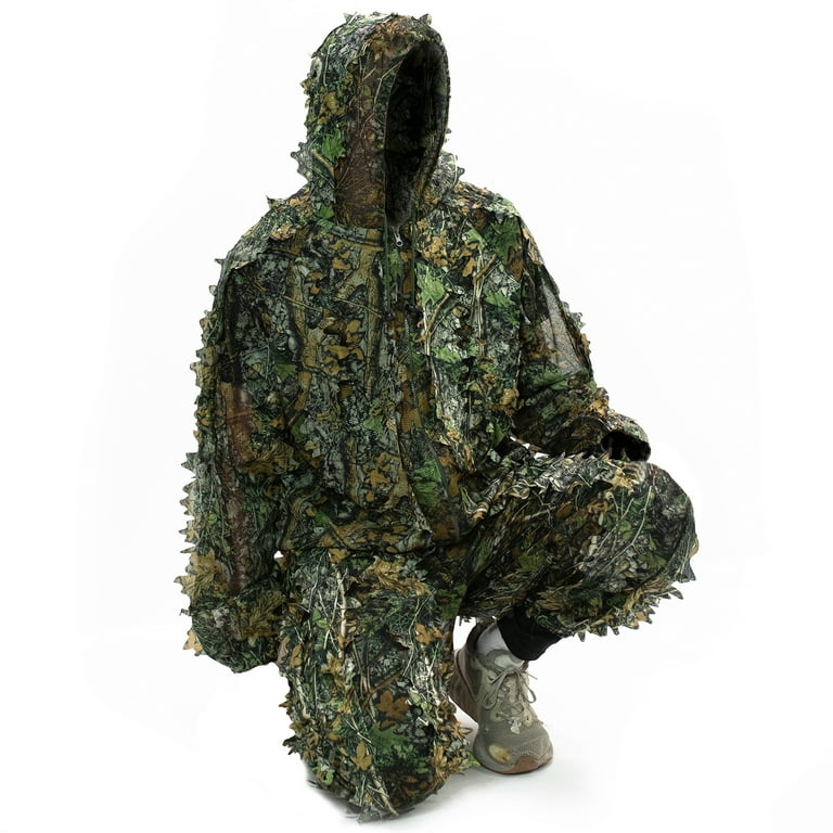 VIVO Ghillie Suit Adult M/L with Leaves, Camouflage Forest Hunting