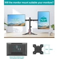 thumbnail image 4 of Dual Monitor Stand Standing Full Motion Monitor Desk Mount Fits Screens up to es .lbs with Height Adjustable Swivel Tilt Rotation VESA x x, 4 of 9