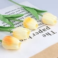 thumbnail image 3 of Tulipán artificial flor artificial planta verde eterna decoración de sala de estar arreglo floral escritorio ramo seco decoración de mesa de comedor, 3 of 5
