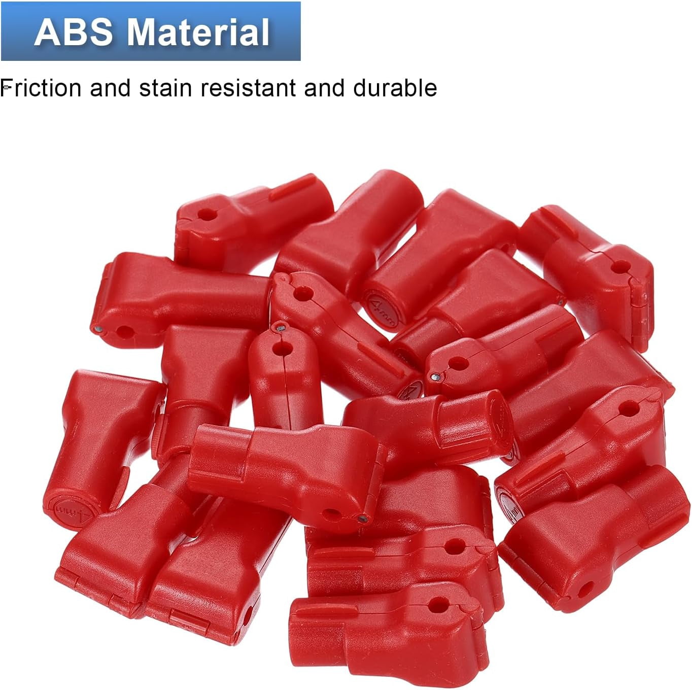 100pcs Peg Hook Locks Stop Locks, 4mm ABS Pegboard Display Hook Security Lock, Anti Sweep Theft Stop Locks for Retail Shop and Shopping Center Pegboard Display, Red