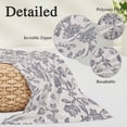 thumbnail image 6 of Haze Blue Leaf Body Pillow Cover, Pillowcase Protectors with Zipper, Breathable Decorative Throw Pillow Case Cover, Retro Farmhouse Plant Floral Branch Pillow Shams for Couch Sofa 24x36Inch, 6 of 8