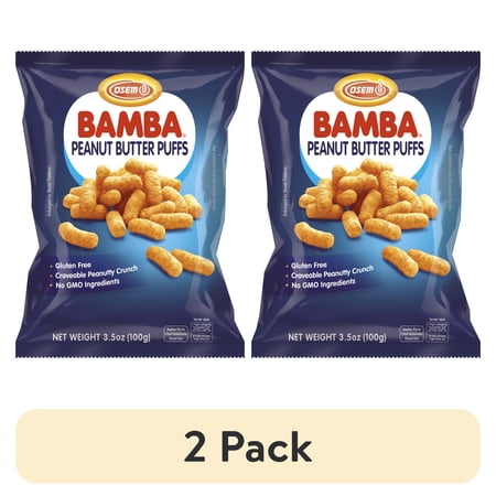 (2 pack) Osem Bamba Peanut Snack, 3.5 oz