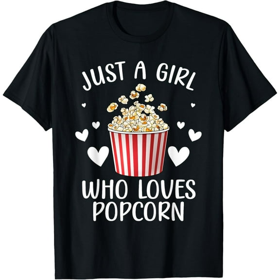 Funny Popcorn Art Girls Women Kids Popcorn Corn Kernel Lover T-Shirt