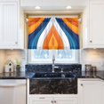 thumbnail image 5 of Yayeee Kitchen Curtains Tier Pair Light Filtering 27"x36" Rod Pocket Short Cafe Window Panel, Orange Abstract Wavy, 5 of 7