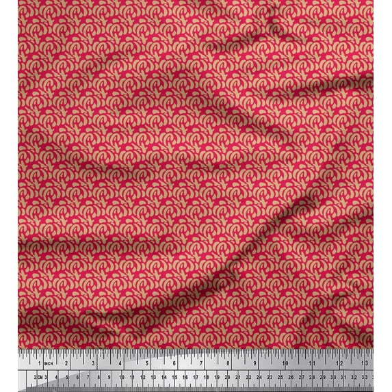 Soimoi Cotton Poplin Fabric Brush Stroke Abstract Print Fabric by The Yard 42 Inch Wide