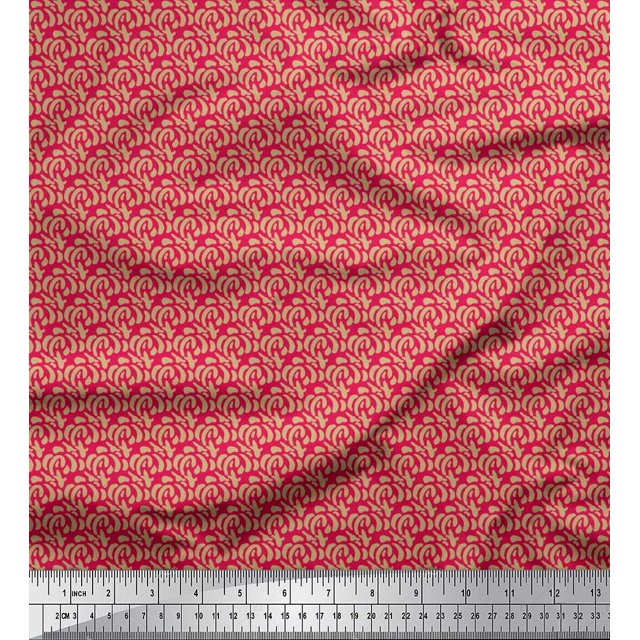 Soimoi Rayon Fabric Brush Stroke Abstract Printed Craft Fabric by The Yard 56 Inch Wide