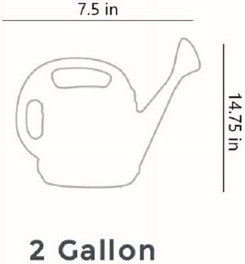 HC Companies RZ.WC2G0B91 2 Gallon Premium Large Mouth Garden Plant Watering Can with Rosette, Water Indicator Level, and Ergonomic Handle Evergreen