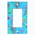 thumbnail image 2 of Metal Light Switch Wall Plate Outlet Cover (Jellyfish Sea Snail Starfish Teal Glitter Reef Bubbles - Single Rocker), 2 of 2