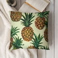 thumbnail image 3 of SHANXI Hand Drawn Colors Fruit Green Yellow Pillow Covers Pillowcases Home Decor Bed Couch Sofa Office Living Room Cushion 20x20in, 3 of 5