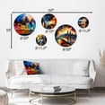 thumbnail image 4 of Designart "Holiday Vibes in Miami Beach II" City Miami Metal Wall Art Set of 5 Piece, 4 of 5