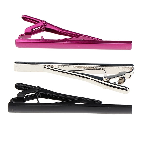 Clip de acero inoxidable Sunnimix para barra de corbata formal 3x rosa rojo negro plata