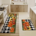 thumbnail image 6 of Fall Kitchen Rugs Set of 2,Pumpkin Patch Sunflower Thanksgiving Floor Mats and Rugs Non Skid Washable for Kitchen Home Decor,Fall Farmhouse Decorations and Accessories (17"x47"+17"x30"), 6 of 6