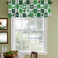 thumbnail image 3 of St. Patrick's Day Curtain Valances for Windows, Kitchen Valance Window Treatments Panel 2 Pack, Green Checked Luck Leaves Gnomes Rod Pocket Short Curtains for Bathroom Bedroom 42 x 12 Inch, 3 of 8