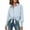 Blue, variant on Womens Long Sleeve Striped Button Down Blouse Collared Oversized Boyfriend Shirt Smocked Cuff Tunic Top for Work Office to Wear with Leggings, Green, S