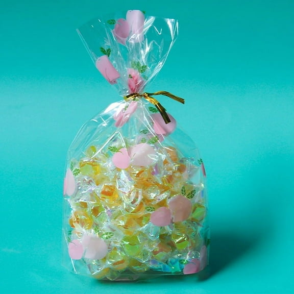 Nvzi-c 100Pcs Rainbow Dot Cellophane Treat Bags with Twist Tie Plastic Gift Bags Candy Goodie Bags for Birthday Baby Shower Party Snacks Cookies Packing Supplies-Style E