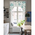 thumbnail image 4 of Teal Boho Swag Valances for Windows, Small Curtains Drapes, Vintage Pattern Ethnic Flower Tribal Leaf Kitchen Window Curtains Over Sink Window Treatment Valance for Bedroom/Bathroom 56"x36", 4 of 5