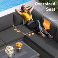 thumbnail image 3 of FINCATI  Patio Outdoor Furniture Modern Sectional Wicker Sofa Conversation Sets 7 Pieces - Dark Grey, 3 of 5