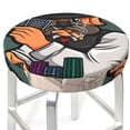 thumbnail image 3 of Lsque Pug Dog Pattern Round Bar chair cushion covers Velvet Fabric Premium Comfort Protects from Scratches and Stains for 14-17 Inch Chair-14 inch, 3 of 7