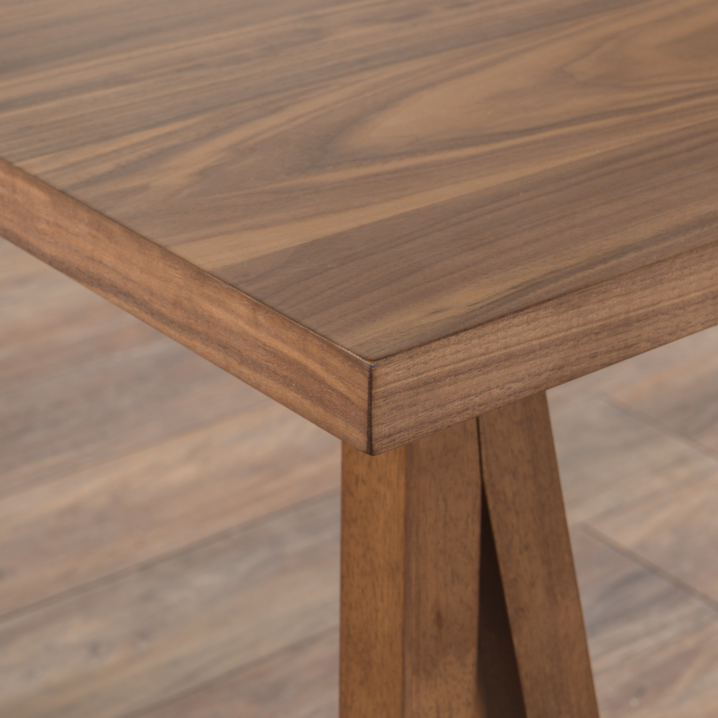 Noble House Montecito Modern Farmhouse Wood Dining Table, Natural Walnut