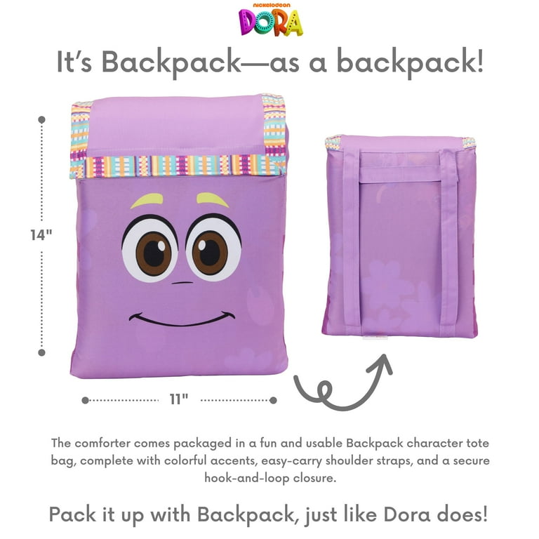 dora♡ Dora Kids 2 Piece Blue Pink Floral Reversible Comforter and