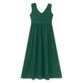 thumbnail image 6 of YONGHS Kids Elegant 3D Swirling Applique Ruched Chiffon Dress Flower Girls Wedding Formal Gowns Army Green 8, 6 of 7