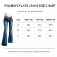 thumbnail image 3 of Women's Stretch Flare Jeans, Mid Rise Washed Denim Bell Bottom Pants, S-L, 3 of 3