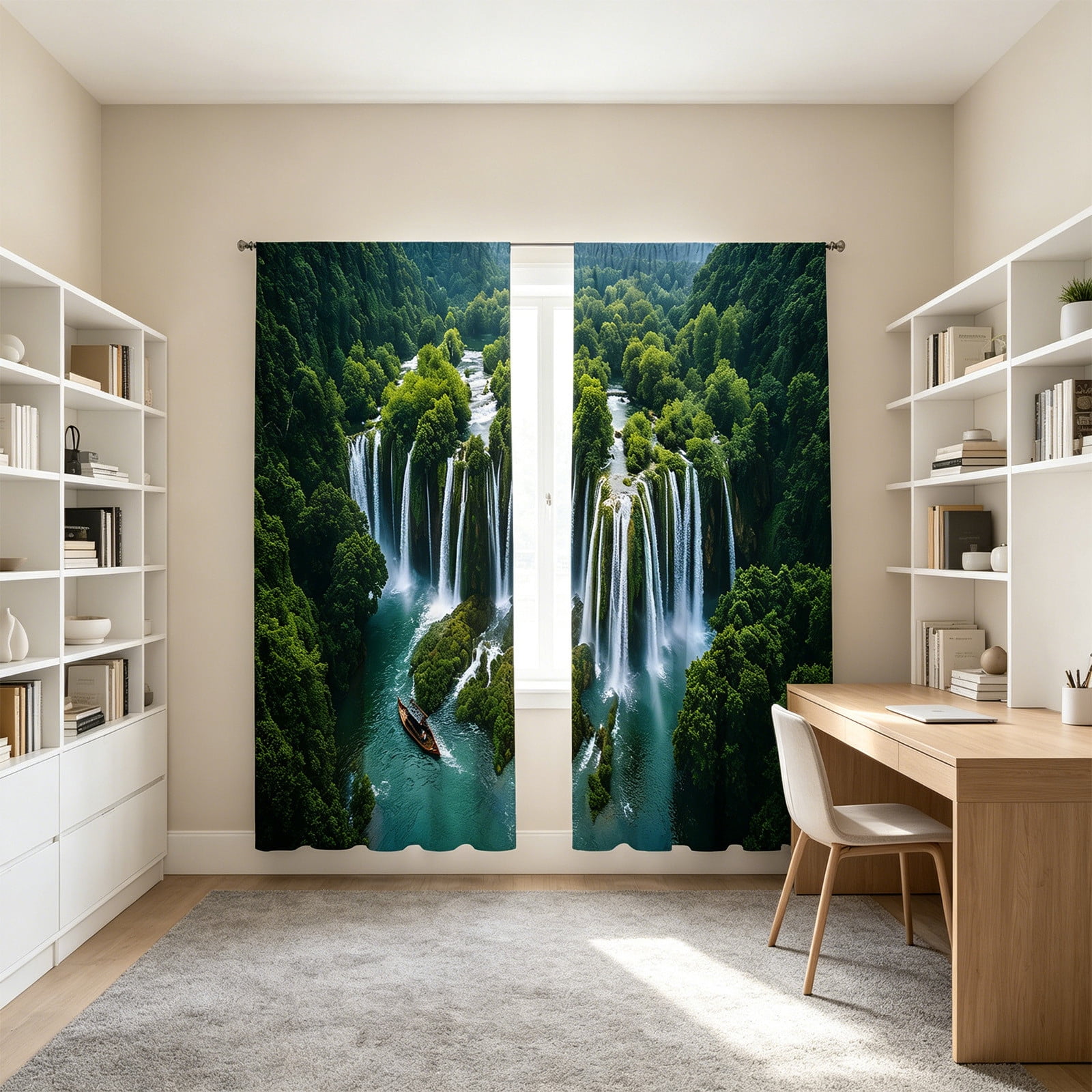 Portable Blackout Curtain, Pleated Window Shade With Suction Cup Mount, No-Drill Room Darkening Blind for Travel, Dorm, and Home Use